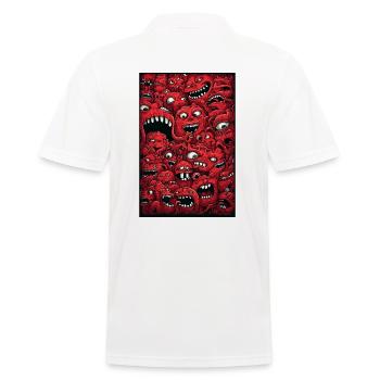 Lustige rote Monster Mischung Wimmelbild - Männer Poloshirt - Weiß - Hinten - Kai (181cm)