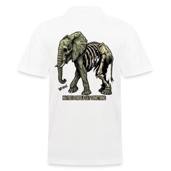 Umherziehender hungriger Skelett-Zombie-Elefant - Männer Poloshirt - Weiß - Hinten - Kai (181cm)