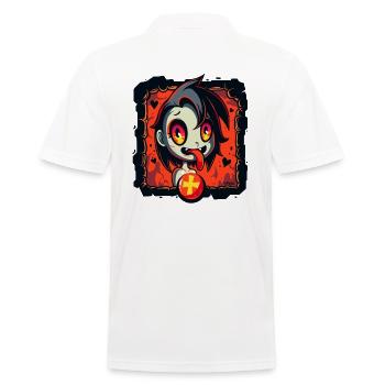 Fille d’anime de dessin animé coquine en enfer - Polo Homme - blanc - Dos - Kai (181cm)
