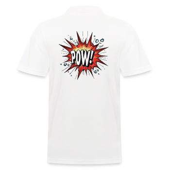 Crash Bang Boom: Cartoon Sounds Pow - Men's Polo Shirt - white - Back - Kai (181cm)