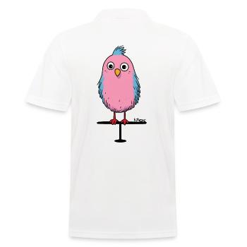 Adorable little bird in candy colors - Men's Polo Shirt - white - Back - Kai (181cm)