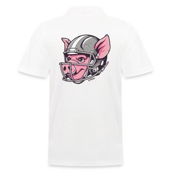 Helmet American Football Pig - Men's Polo Shirt - white - Back - Kai (181cm)