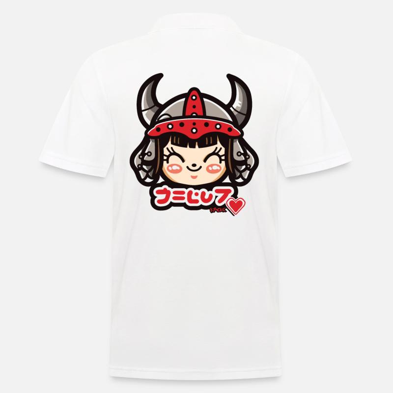 Niedliches Anime-Wikinger-Mädchen - Männer Poloshirt - Weiß