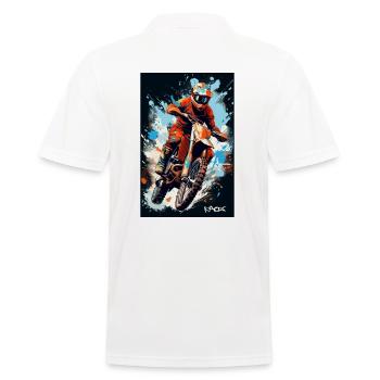 Cool Motorcycle Motocross - Men's Polo Shirt - white - Back - Kai (181cm)