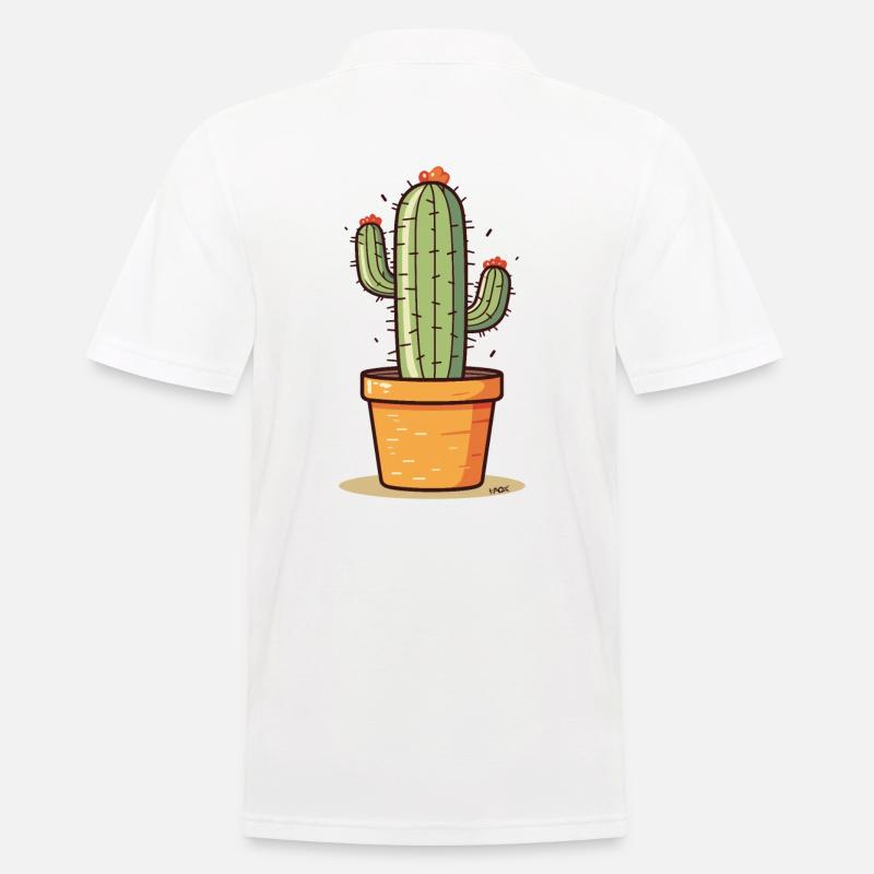 ein blühender Kaktus - Männer Poloshirt - Weiß