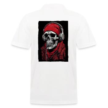 Hip-Hop Skull Rap - Men's Polo Shirt - white - Back - Kai (181cm)