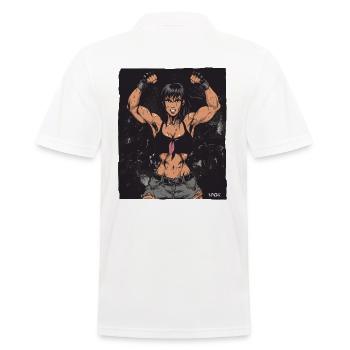 Battle-Ready Fitness Warrior - Men's Polo Shirt - white - Back - Kai (181cm)