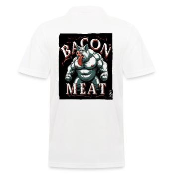 Bacon Meat Strong Pork Bodybuilding - Men's Polo Shirt - white - Back - Kai (181cm)