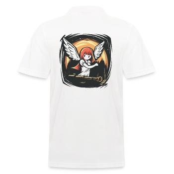 Knallige Anime-Engels-Mädchen mit Büchse - Männer Poloshirt - Weiß - Hinten - Kai (181cm)