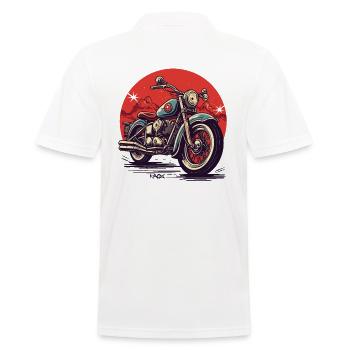 Large Chopper Motorcycle - Men's Polo Shirt - white - Back - Kai (181cm)