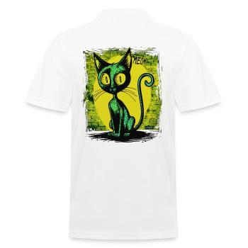 Super coole lustige Katze, Miau - Männer Poloshirt - Weiß - Hinten - Kai (181cm)