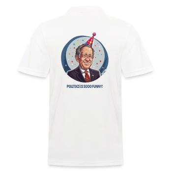 Politics is so funny - Men's Polo Shirt - white - Back - Kai (181cm)