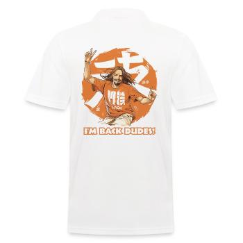 Ich bin zurück, Leute: zeitgenössischer Jesus-Dude - Männer Poloshirt - Weiß - Hinten - Kai (181cm)