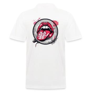 Baiser franco-japonais : lèvres et bouche - Polo Homme - blanc - Dos - Kai (181cm)