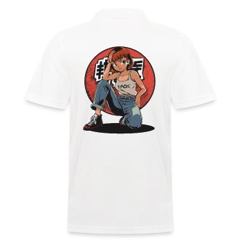 fille d’anime cool en jeans et débardeur - Polo Homme - blanc - Dos - Kai (181cm)