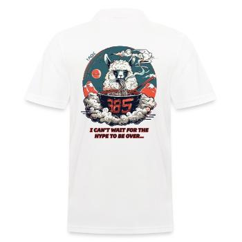Le battage médiatique est terminé : un lama mange des nouilles ramen - Polo Homme - blanc - Dos - Kai (181cm)