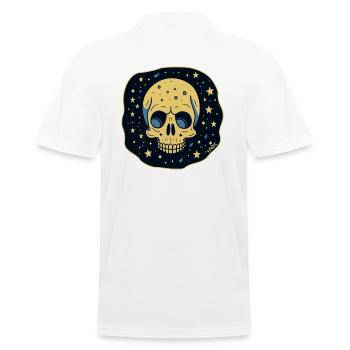 Funny skull with stars in the sky - Men's Polo Shirt - white - Back - Kai (181cm)