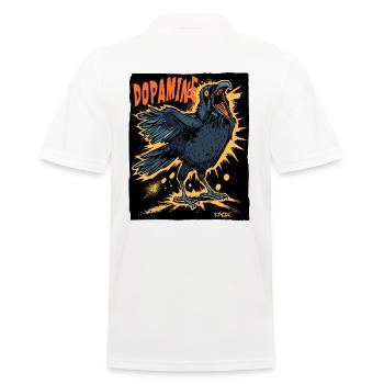 Le corbeau drôle et fou de dopamine - Polo Homme - blanc - Dos - Kai (181cm)