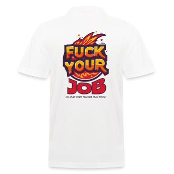 Fuck your job - Men's Polo Shirt - white - Back - Kai (181cm)