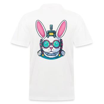 A funny cyborg bunny - Men's Polo Shirt - white - Back - Kai (181cm)