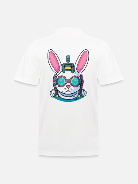 A funny cyborg bunny - Men's Polo Shirt - white