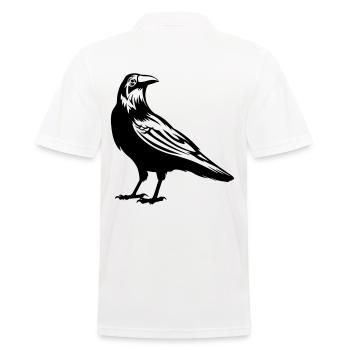 Raven - crow - Men's Polo Shirt - white - Back - Kai (181cm)