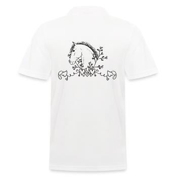Horse head with heart - Men's Polo Shirt - white - Back - Kai (181cm)
