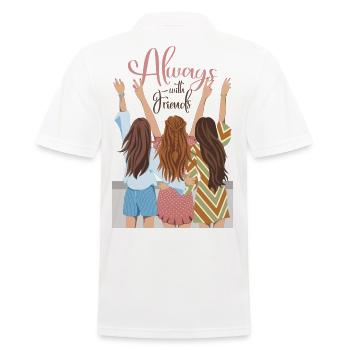 Immer mit Freunden - Männer Poloshirt - Weiß - Hinten - Kai (181cm)