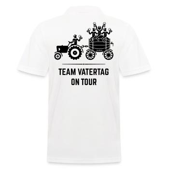 Team Vatertag On Tour (Trecker / Bierfass / Black) - Männer Poloshirt - Weiß - Hinten - Kai (181cm)