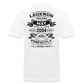 Legende Mai 2004 Jahrgang 2004 Geburtstag 2004 - Männer Poloshirt - Weiß - Hinten - Kai (181cm)