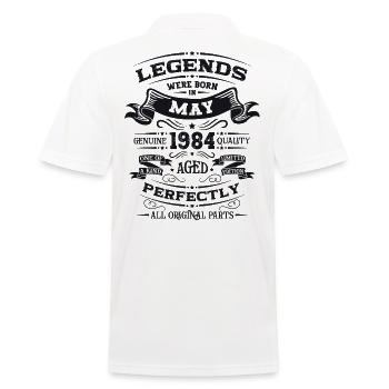 Legend May 1984 Vintage 1984 Birthday 1984 - Men's Polo Shirt - white - Back - Kai (181cm)