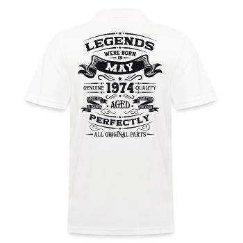 Légende Mai 1974 Millésime 1974 Anniversaire 1974 - Polo Homme - blanc - Dos - Kai (181cm)