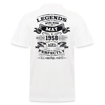 Légende Mai 1958 Millésime 1958 Anniversaire 1958 - Polo Homme - blanc - Dos - Kai (181cm)