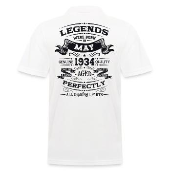 Legend May 1934 Born 1934 Birthday 1934 - Men's Polo Shirt - white - Back - Kai (181cm)