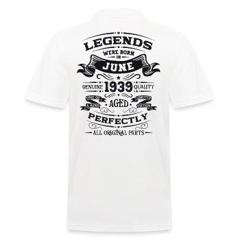85th Birthday Legendary June 1939 Vintage 1939 - Men's Polo Shirt - white - Back - Kai (181cm)