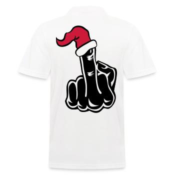 Stinkefinger Fuck Xmas Christmas - Männer Poloshirt - Weiß - Hinten - Kai (181cm)