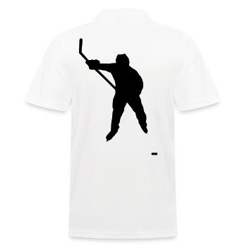 Ice hockey player with puck - Men's Polo Shirt - white - Back - Kai (181cm)