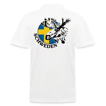 SCHWEDEN Elch Tier Wildnis Wilsigns - Männer Poloshirt - Weiß - Hinten - Kai (181cm)