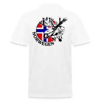 NORWEGEN Elch Tier Wildnis Wilsigns - Männer Poloshirt - Weiß - Hinten - Kai (181cm)