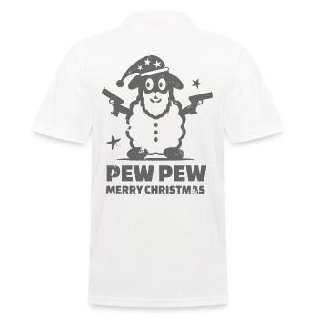 Schaf Pew Pew Merry Christmas Geschenk - Männer Poloshirt - Weiß - Hinten - Kai (181cm)