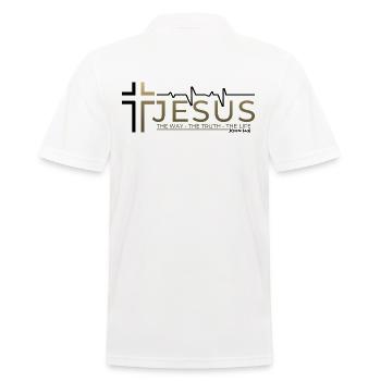Jésus-Christ Bible Verset Chemin Vérité Vie Chrétien - Polo Homme - blanc - Dos - Kai (181cm)