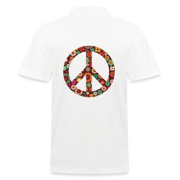 Flowers children - peace - Men's Polo Shirt - white - Back - Kai (181cm)