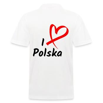 I Love Polska Ich Liebe Polen Herz Geschenk - Männer Poloshirt - Weiß - Hinten - Kai (181cm)