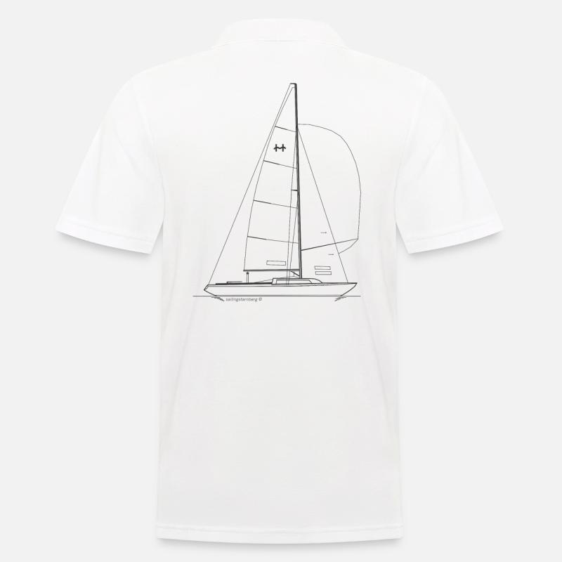 Grafik eines H Boot auf Shirts & Tassen - Männer Poloshirt - Weiß