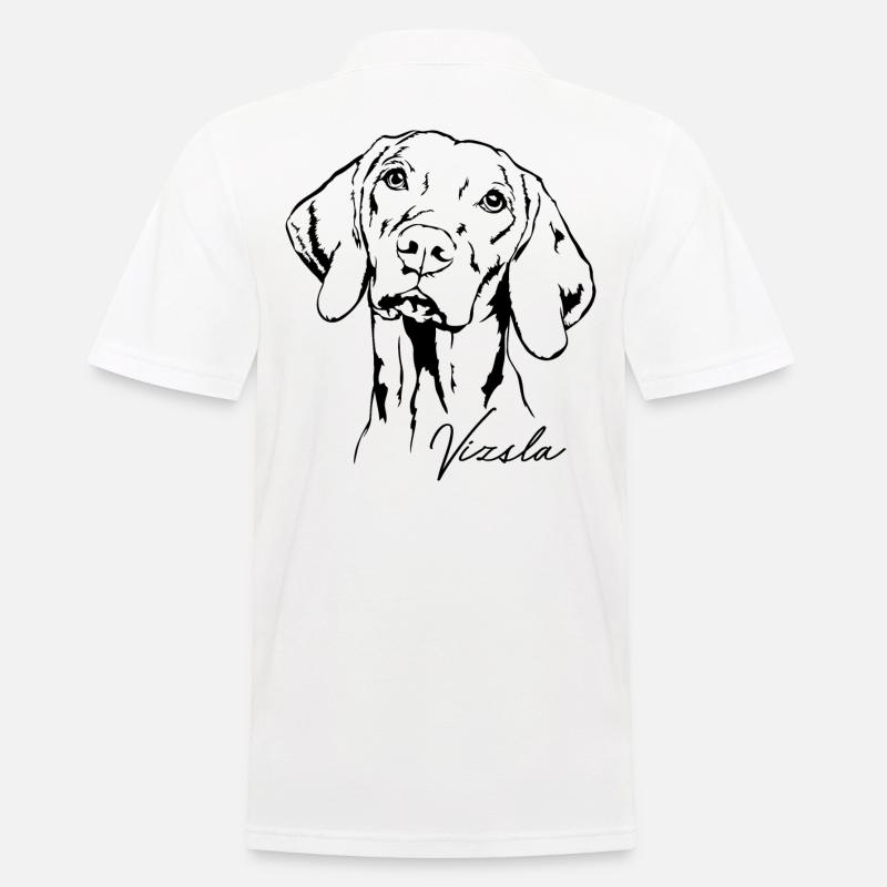 VIZSLA Wilsigns Jagdhund Jagdhunde Aufkleber - Männer Poloshirt - Weiß