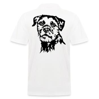 BORDER TERRIER Hundeportrait Hund Hunde Wilsigns - Männer Poloshirt - Weiß - Hinten - Kai (181cm)