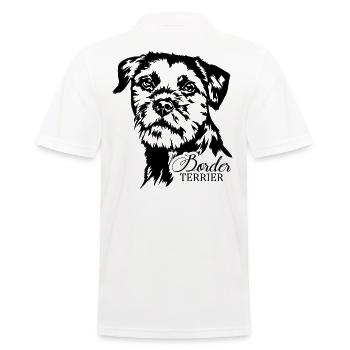 BORDER TERRIER Hundeportrait Hund Hunde Wilsigns - Männer Poloshirt - Weiß - Hinten - Kai (181cm)