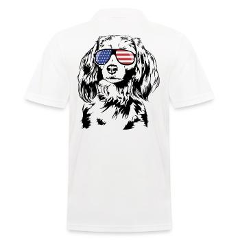 Nederlandse KOOIKERHONDJE America Flag Dogs - Polo Homme - blanc - Dos - Kai (181cm)