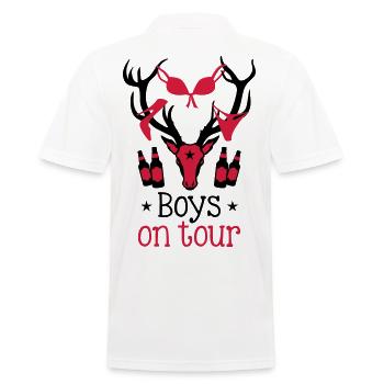 60 Macho Hirsch Geweih Boys on Tour Deer Männer - Männer Poloshirt - Weiß - Hinten - Kai (181cm)