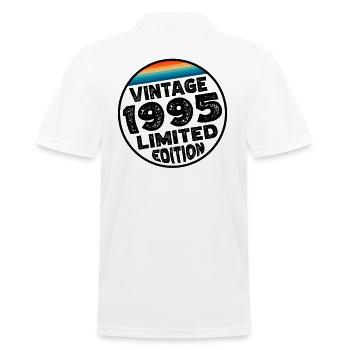 Vintage 1995 Birthday Gift Birthday Party - Men's Polo Shirt - white - Back - Kai (181cm)